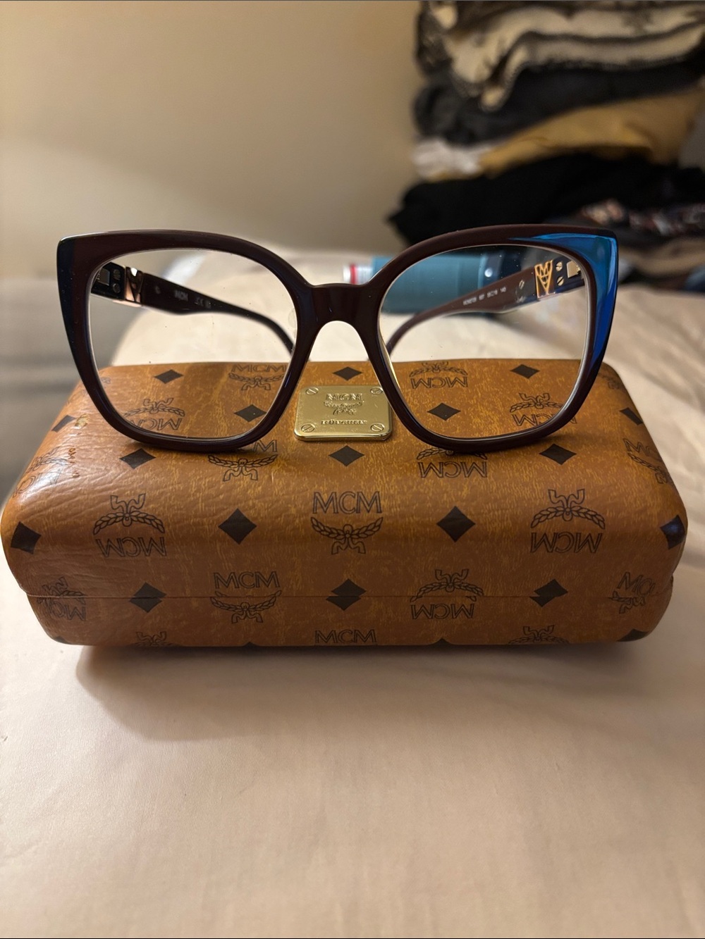 MCM Dark Brown Cat-Eye Optical Glasses